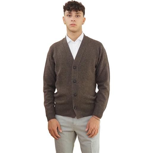 Cardigan marrone lana uomo