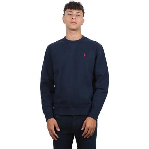 Felpa blu girocollo uomo