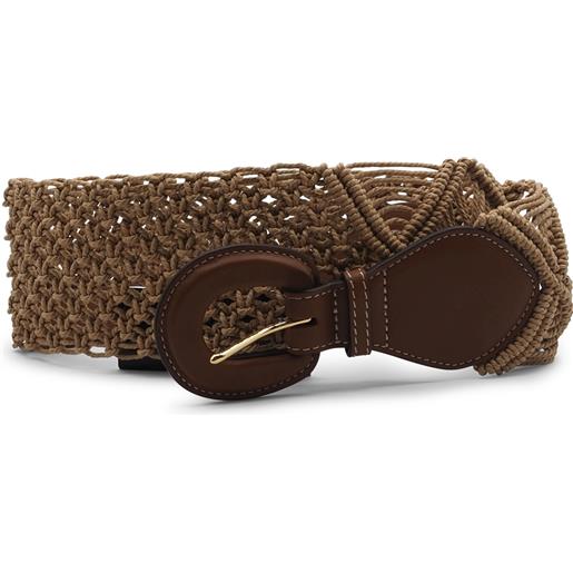 Lauren cintura in macramé e pelle