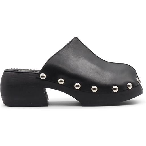 Zoccoli sabot neri in pelle