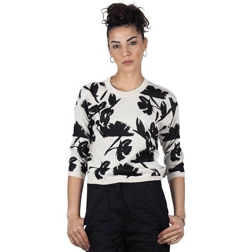 Alessia santi maglia donna fantasia panna e nero
