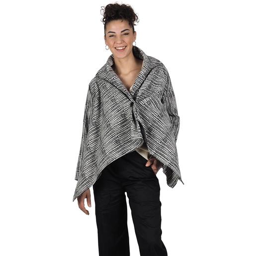 Alessia santi giacca geometrica nero e panna