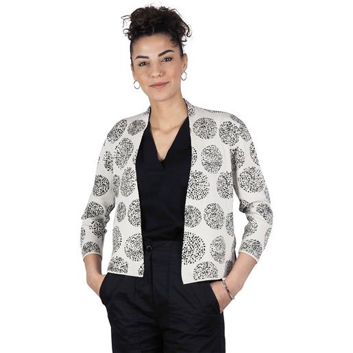 Alessia santi cardigan corto jacquard bianco