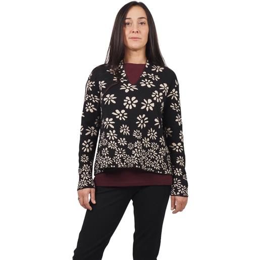 Alessia santi maglia nera a fiori