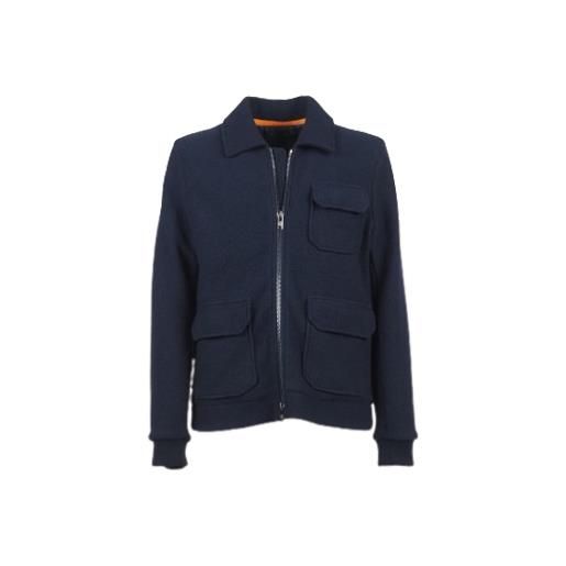 Bomber in lana blu uomo