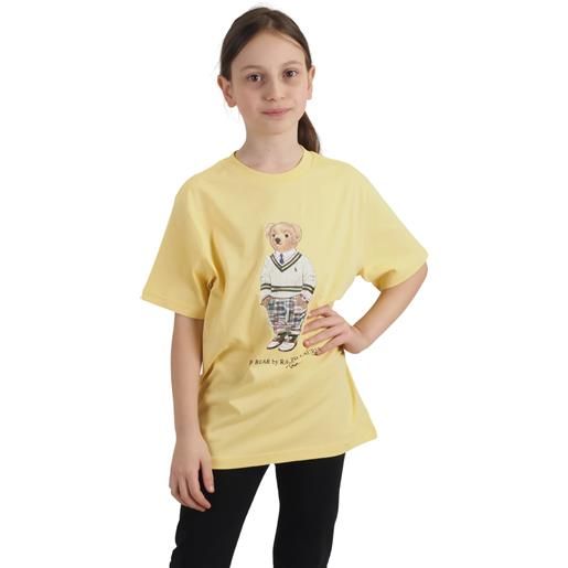 T-shirt bambino gialla con orsetto