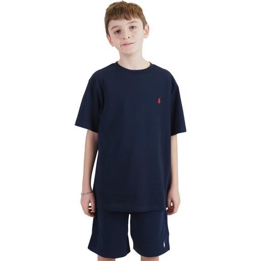 T-shirt blu bambino maniche corte