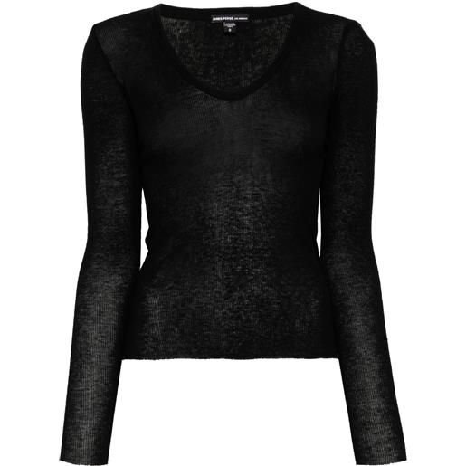 James Perse t-shirt con scollo a v - nero