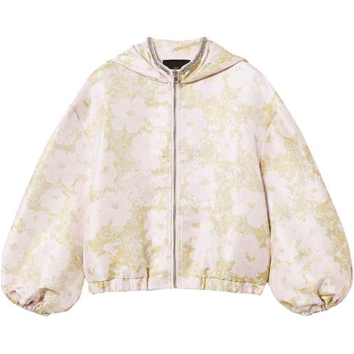 TWINSET bomber jacquard con ricamo - toni neutri