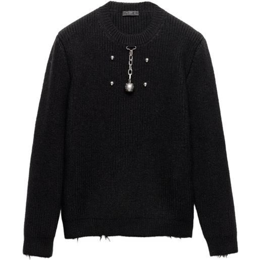 Prada maglione girocollo in lana - nero