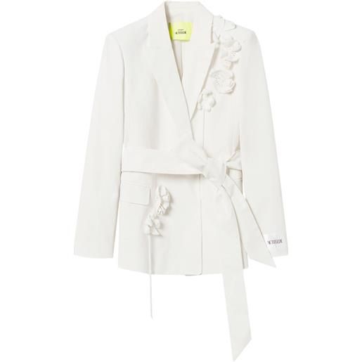 TWINSET giacca con applicazione a fiori - bianco