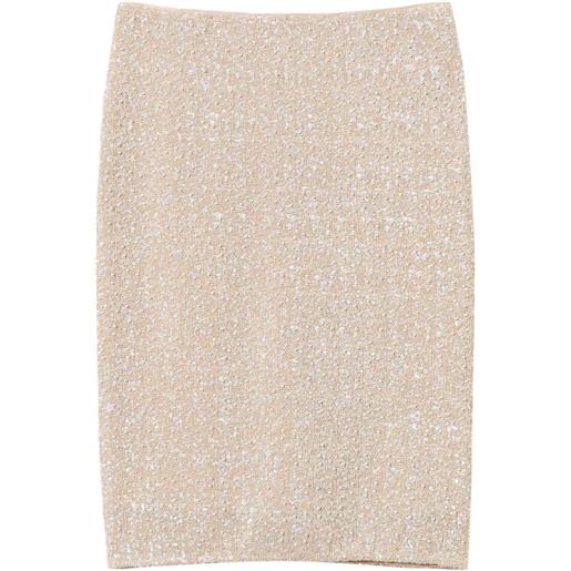 TWINSET gonna con paillettes - toni neutri