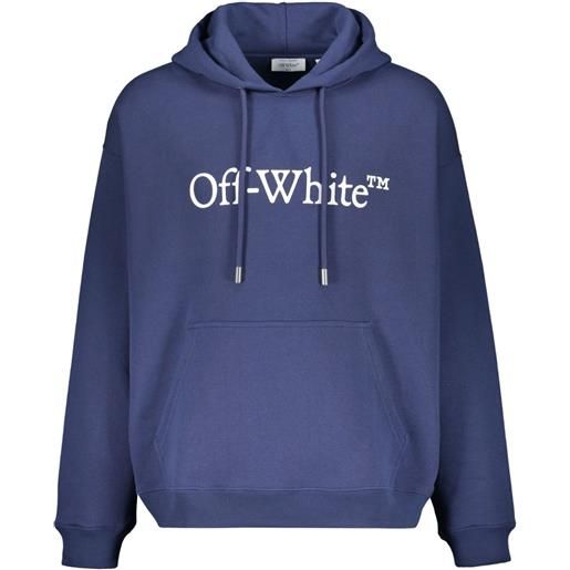 Off-White felpa con cappuccio e logo - blu
