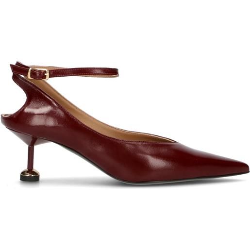 WO MILANO décolleté donna bordeaux in pelle