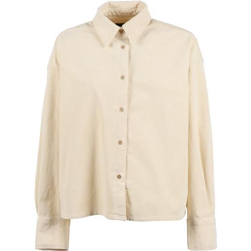 7 FOR ALL MANKIND white nina cropped shirt corduroy eggshell