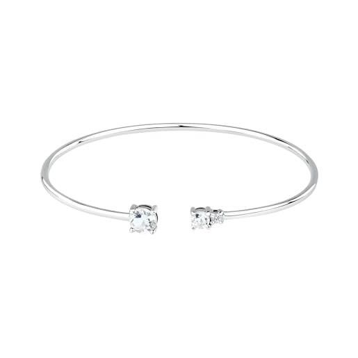 Morellato bracciale donna in argento 925% riciclato con zirconi, rigido, collezione tesori - saiw293