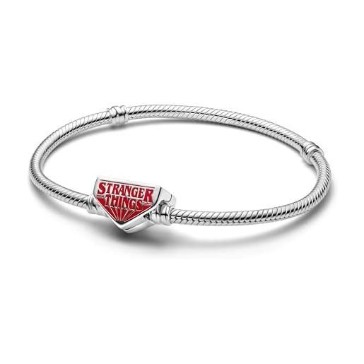 PANDORA bracciale da donna in argento 925 stranger things 593572c01, 19 cm, argento sterling, nessuna pietra preziosa