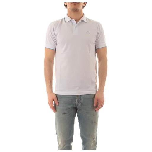 SUN68 polo manica corta a35110 colletto con riga piccola tg. Xl col. 01 bianco