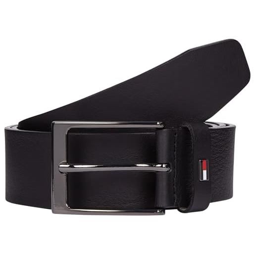 Tommy Hilfiger cintura uomo layton 3,5 cm cintura in pelle, nero (black), 105 cm