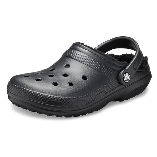 Crocs unisex adulto classic lined clog sabot, black/black, 38/39 eu