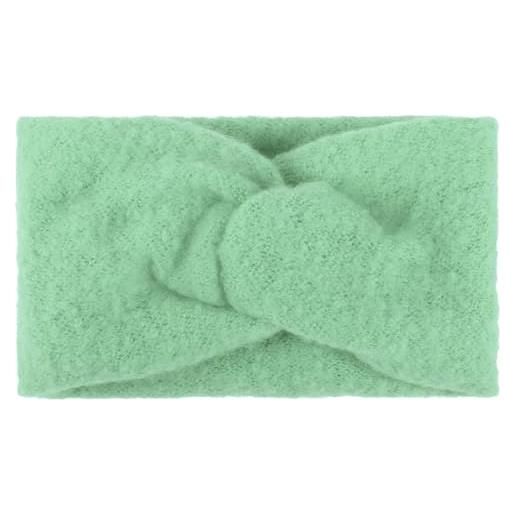 styleBREAKER fascia per capelli da donna in maglia fine con nodo a torsione | scaldacollo invernale caldo con superficie morbida | fascia elastica paraorecchie larga 15 cm, colore: verde-menta