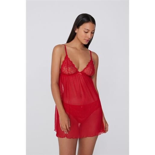 Tezenis sottoveste spalline sottili pretty plissé donna rosso