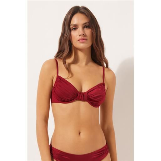 Calzedonia balconcino costume shiny satin rosso