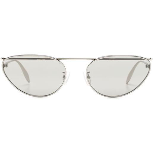 Alexander McQueen Eyewear occhiali da sole cat-eye - argento