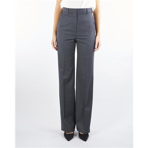 MAX MARA STUDIO pantalone antracite in flanella stretch
