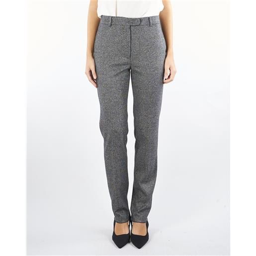 MAX MARA STUDIO pantalone nero-bianco a sigaretta in jersey