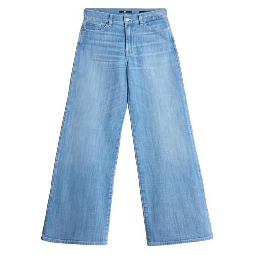 7 For All Mankind lotta cropped charleston jeans, azzurro, 32w de donna