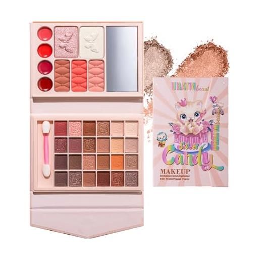 CHSEEO trousse trucchi donna, trucchi bambina palette di ombretti per trucco, palette di ombretti tutto in uno tavolozza completo valigetta con ombretto, gloss, rossetti e polveri viso