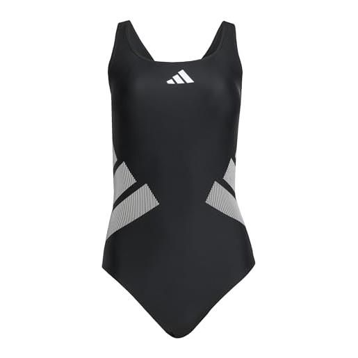 adidas donna logo c-back swimsuit, black/white, 34