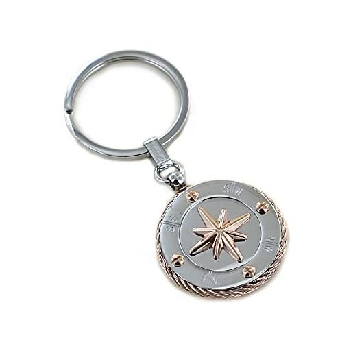 Zancan portachiavi uomo rosa dei venti ehp065 acciaio collezione hi teck
