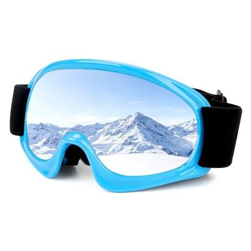 Yooyan occhiali da sci per bambini, anti-nebbia, snowboard, occhiali da sci, occhiali da 3-14 anni, per ragazzi e ragazze, occhiali da neve, protezione uv, occhiali da sci, moto, pattinaggio
