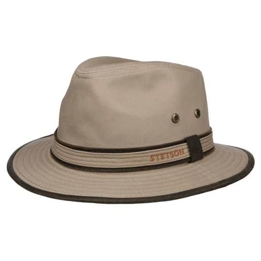 Stetson cappello anti uv ava cotton donna/uomo - in cotone estivo traveller con pistagna primavera/estate estate - l (58-59 cm) beige