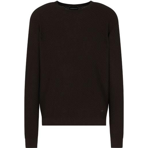 Emporio Armani maglia uomo jaquard marrone m, l