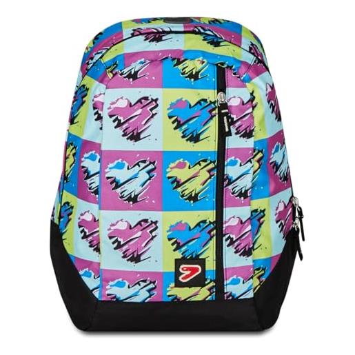 Seven zaino- the double pop hearts, multicolore - 2in1 zaino reversibile nero - cuffie stereo con grafica abbinata incluse