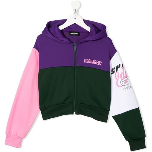 DSQUARED2 KIDS felpa con design color-block - viola