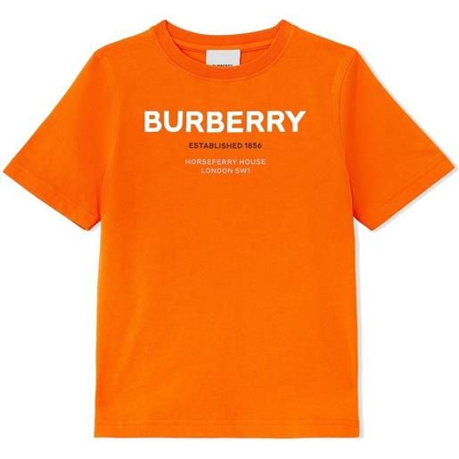 Burberry Kids t-shirt con stampa horseferry - arancione