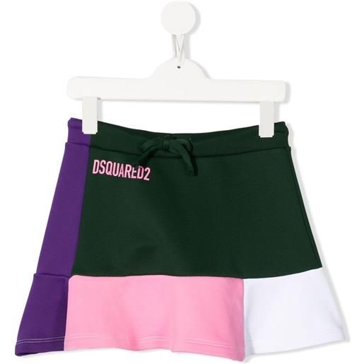 DSQUARED2 KIDS minigonna con design color-block - verde
