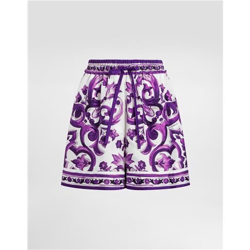 Dolce & Gabbana shorts in twill stampa maiolica