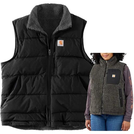 CARHARTT smanicato donna reversibile in teddy black