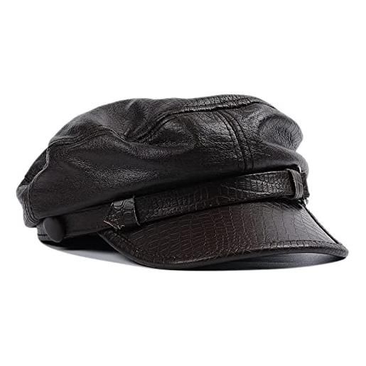 HNVAVQ pelle fiddler cap pescatore berretto uomo donna greco pescatore marinaio driver cappello newsboy cap inverno autunno, c, large