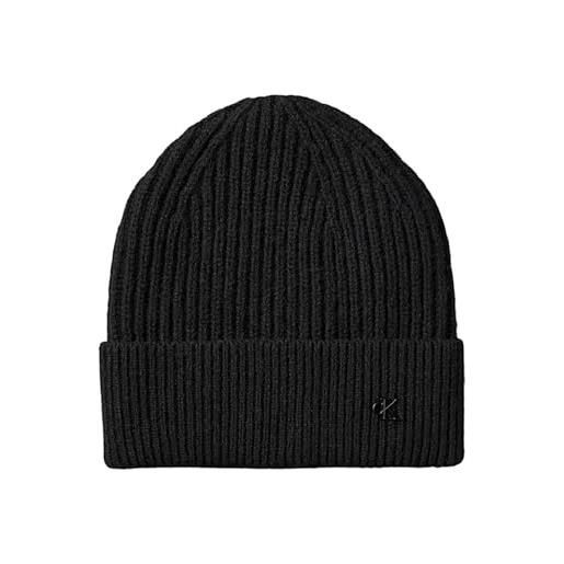 Calvin Klein ck metal wool beanie lv04d8032g cappello, black (black), taglia unica adulto