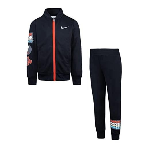 Nike -tuta completa composta da felpa e pantalone -felpa con full zip -orlo e polsini a coste -pantalone con girovita elastico -pantalone con orlo a coste 12 mesi nero nero/multicolor