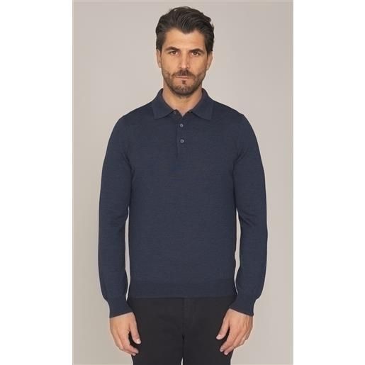 GRAN SASSO polo GRAN SASSO in lana merino extrafine, colore blu