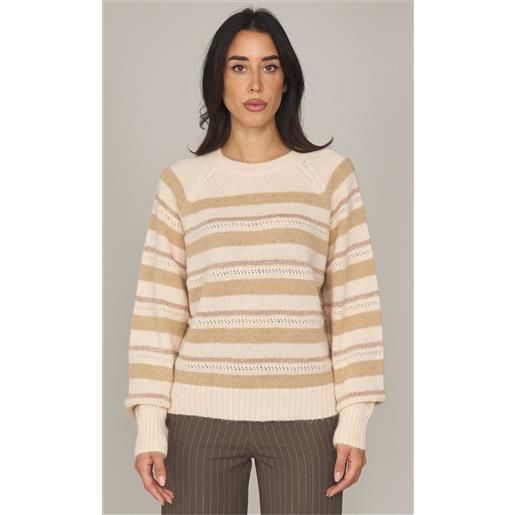 TWINSET maglia TWINSET rigata con lurex, colore sabbia