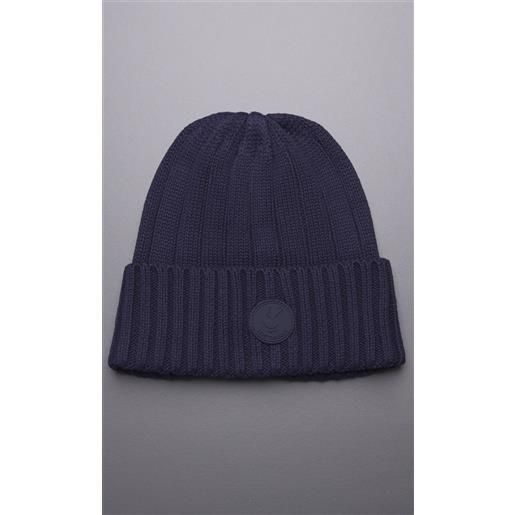 SAVE THE DUCK cappello SAVE THE DUCK a coste con logo, colore blu