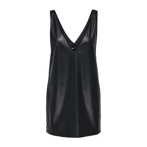 ONLY faux leather onlheidi spencer dress otw in finta pelle, nero, s donna